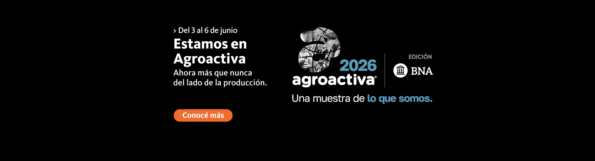 Del 3 al 6 de junio, estamos en agroactiva. Ahora más que nunca del lado de la producción. Hace clic en el enlace para conocer más.